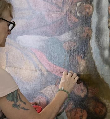 Restauration d'œuvre en public